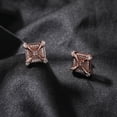 thumbnail image 3 of Terandius Four-Prong Square Cubic Zirconia Stud Earrings – 12mm Hip Hop Vintage CZ Earrings, Gold or Silver Plated Brass, Hypoallergenic Unisex Jewelry with Gift Box, 3 of 6