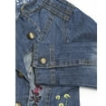 thumbnail image 5 of KIDSCOOL SPACE Little Girl Flower Embroidery Ruffled Hem Double Breasted Jean Jacket 6T, 5 of 6
