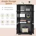 thumbnail image 4 of Pemberly Row Armoire de Rangement d'Appoint pour Plancher avec Tablettes Ajustables Noir, 4 of 7
