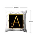 thumbnail image 2 of leyfeng Fundas de almohada modernas 45 * 45 Alfabeto dorado Letra de la palabra Patrón de mármol blanco Funda de almohada Super Soft Throw, 2 of 8