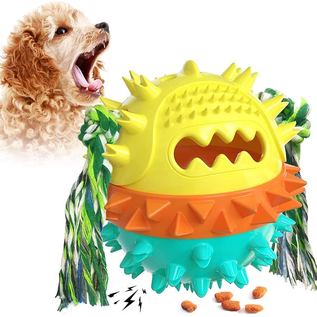 Juguete para perros, juguete para perros indestructible, juguete para perros de ocupación, juguete para perros, juguete para masticar perros de goma duradero compatible con perros pequeños y medianos Afortunado Sencillez