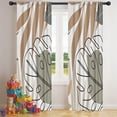 thumbnail image 5 of Blackout Kids Curtains,Brown Boho Plant Pattern Childrens Insulated Curtains Set Of 2,Bedroom Essentials,Toddler Room Decor 42x84in(106x213cm), 5 of 5