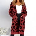 thumbnail image 5 of Oversized Women's Leopard Print Cardigan with Front Opening, 5 of 9