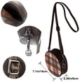 thumbnail image 5 of Leather Shoulder Round Bag 7.1×2.36in Fashion Casual Crossbody Bag Shoulder Bag For Work Travel Business Shopping Date Rosybrown Buffalo Plaid Check Tartan Scotland_2, 5 of 5