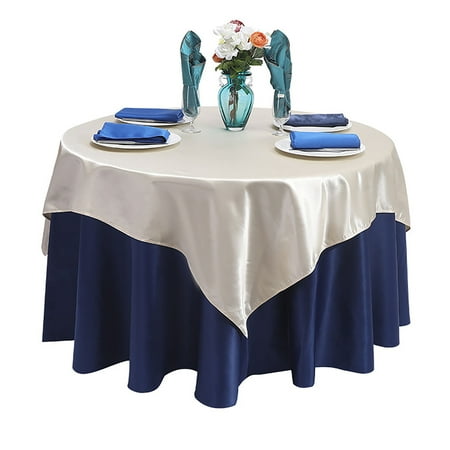 

Round Tablecloth Nordic Solid Color Tablecloth With Square Cloth Polyester Table Cover For Conference Wedding Cocktail Party Banquet-G-140cm+75cm