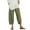 Army Green, variant on Wide Leg Linen Pants For Women Cotton Waist Crop Loose Colour Pure And Harem Linen Elastic Army Green Women'S Pants Plus Size XXXXL