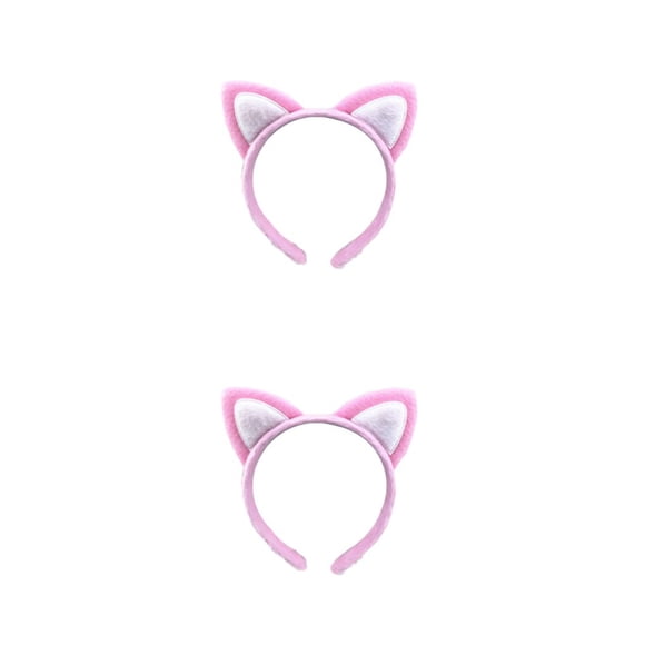 Diadema con orejas de gato Sonducket dibujos animados Rosa+Blanco 2piezas