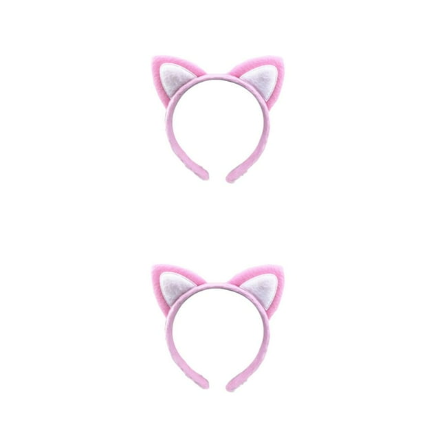 Diadema con orejas de gato Sonducket dibujos animados Rosa+Blanco 2piezas