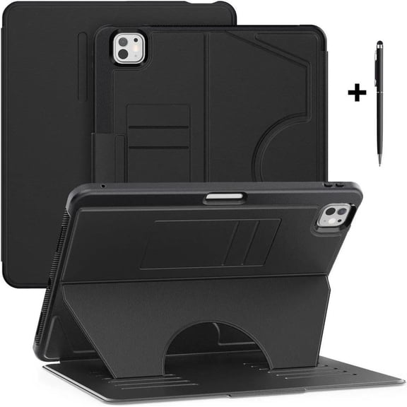 Case For iPad Pro 13 Inch M5 2025 / M4 2024, Smart Magnetic Auto Sleep Shockproof Cover with Multi-Angles Stand, Pen Holder, Card Slot