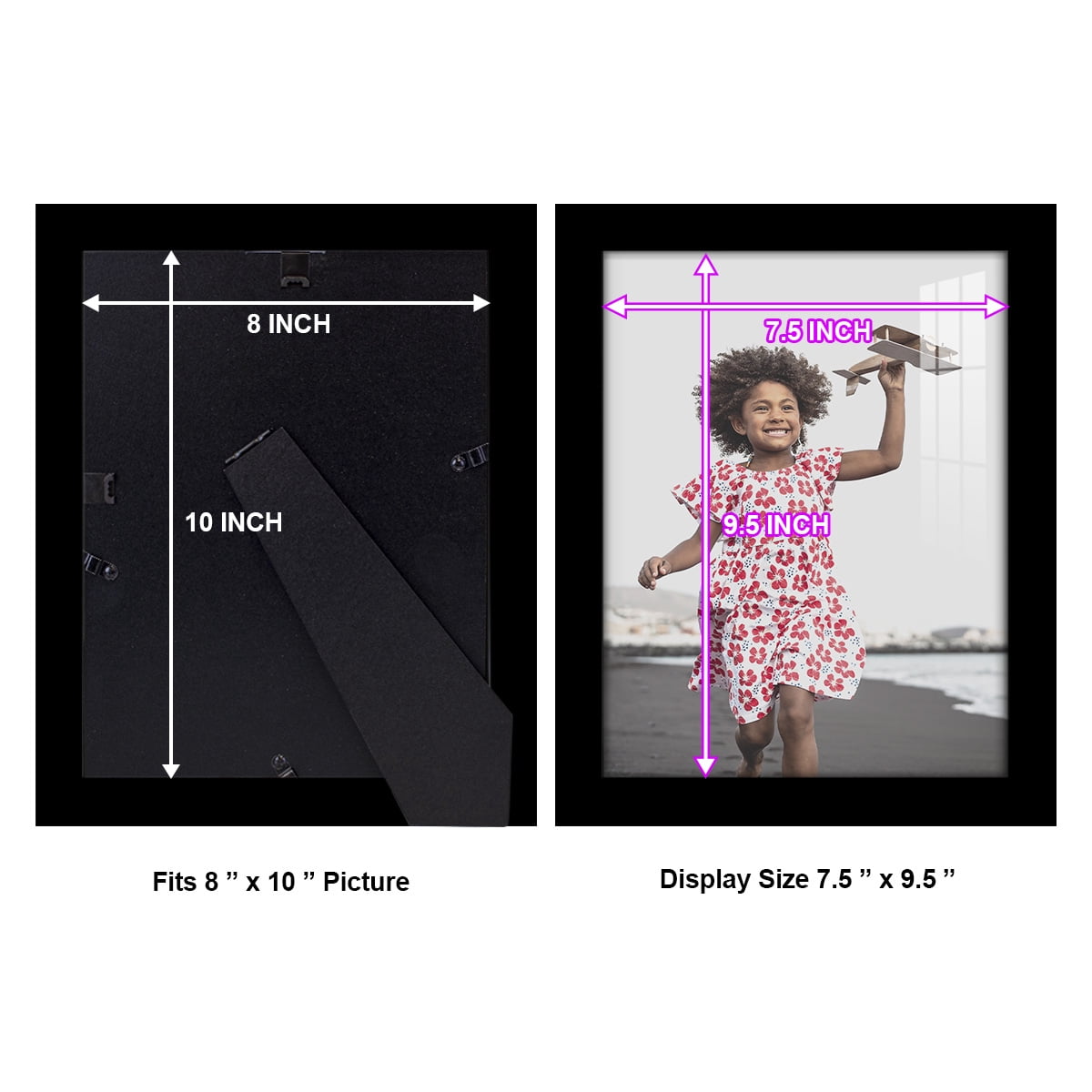 Modern Real Wood 8x10 inch Picture Frame in Black