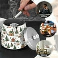 thumbnail image 4 of Yayeee Ashtray with Lid for Cigarette Smokeless Stainless Steel Home Ash Holder, Brown Christmas House, 4 of 7