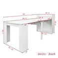 thumbnail image 3 of JOYSOURCE 20"-100" Extendable Dining Table with Storage Sideboard for 6-10 Person, Extra Long Transformer Table, Modern Multifunctional Conference Meeting Table with Extension Leaves Holder, White, 3 of 7