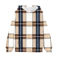 thumbnail image 4 of DxhmoneyHX Hoodies for Girls Fashion Long Sleeve Plaid Shirts Fall&nbsp;Winter&nbsp;Going Out Tops Casual&nbsp;Loose Pullover Sweatshirts with Pocket Size 3-4Years, 4 of 5