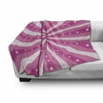 thumbnail image 3 of Retro Soft Flannel Fleece Throw Blanket, Retro Style Effect Stripes Bursting out from the Center with Stars, Cozy Plush for Indoor and Outdoor Use, 50" x 60", Hot Pink and Coral, by Ambesonne, 3 of 6
