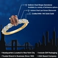 thumbnail image 2 of Gem Stone King 14K Two Tone Gold Red Tiger Eye and Lab Grown Diamond Engagement Ring for Women | 2.15 Cttw | Oval 8X6MM | Gemstone Birthstone | Size 7, 2 of 6