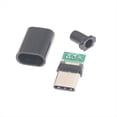thumbnail image 4 of 10 Piezas Tipo C USB3.1 3A Conectores USB de Carga RáPida Macho Jack Enchufe Trasero Terminales EléCtricos Soldadura DIY Cable de Datos, 4 of 5