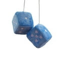 thumbnail image 2 of 1 Pair Home office Car Truck Rear View Mirror Soft Plush Fuzzy Hanging Dices,car mirror hanging accessories,Fuzzy Plush Dice With Dots For Car Decoration blue, 2 of 10