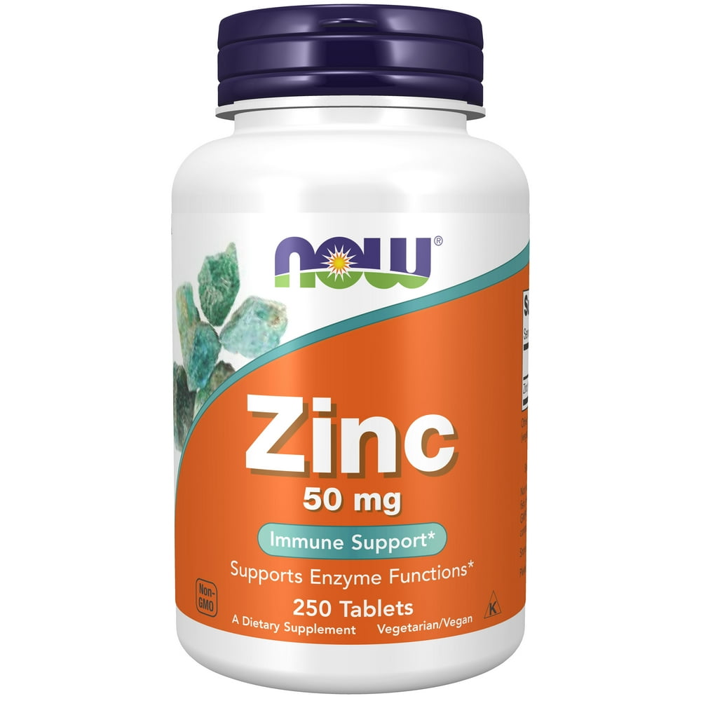 NOW Supplements, Zinc (Zinc Gluconate) 50 mg, Supports Enzyme Functions*, Immune Support*, 250