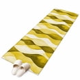 thumbnail image 2 of 2x6 Kitchen Runner Rug, Yellow Stripes Non-Skid Rubber Backing Large Rectangle Rugs - Living Room Bedroom Home Office, Retro Farmhouse Gradient Ripple Pattern Indoor Floor Mat Carpets Washable Rug, 2 of 9