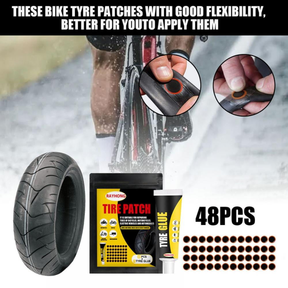 48 Rubber Puncture Patches Bicycle Bike Tire Tyre Tube Repair Maintenance Round 