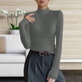 thumbnail image 2 of Sexlip Womens Turtleneck Blouse Long Sleeve Ruched Detail Design Soft Fabric Slim Silhouette for Evening Occasions Green XXL, 2 of 7