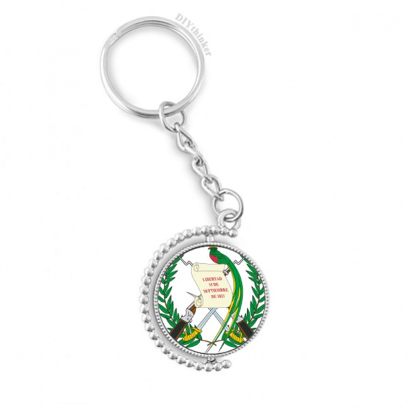 guatemala national emblem country rotatable keyholder disc accessories chain clip