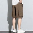 thumbnail image 3 of Khunlpohl Cargo Shorts for Men Big and Tall Loose Casual Elastic Waist Short Sweatpants with Pockets M-4XL, 3 of 7
