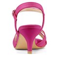 thumbnail image 3 of Sandalias Correa De Tobillo Tacón Bajo De Aguja Correas Cruzadas Para Mujer Rosa caliente 38, 3 of 6