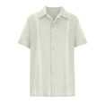 thumbnail image 3 of Camisas Hombre Casual Tops Lino Transpirable Guayabella Cubana Manga Corta Playa Odeerbi  ODB171247, 3 of 6