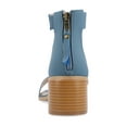 thumbnail image 4 of Journee Womens Percy Low Stacked Heel Back Heel Zip Dress Sandals, 4 of 10