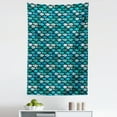 thumbnail image 1 of Fish Tapestry, Doodle Aquarium Art with Repeating Fish Motifs Ornamented with Scales in Blue, Fabric Wall Hanging Decor for Bedroom Living Room Dorm, 5 Sizes, Multicolor, by Ambesonne, 1 of 1