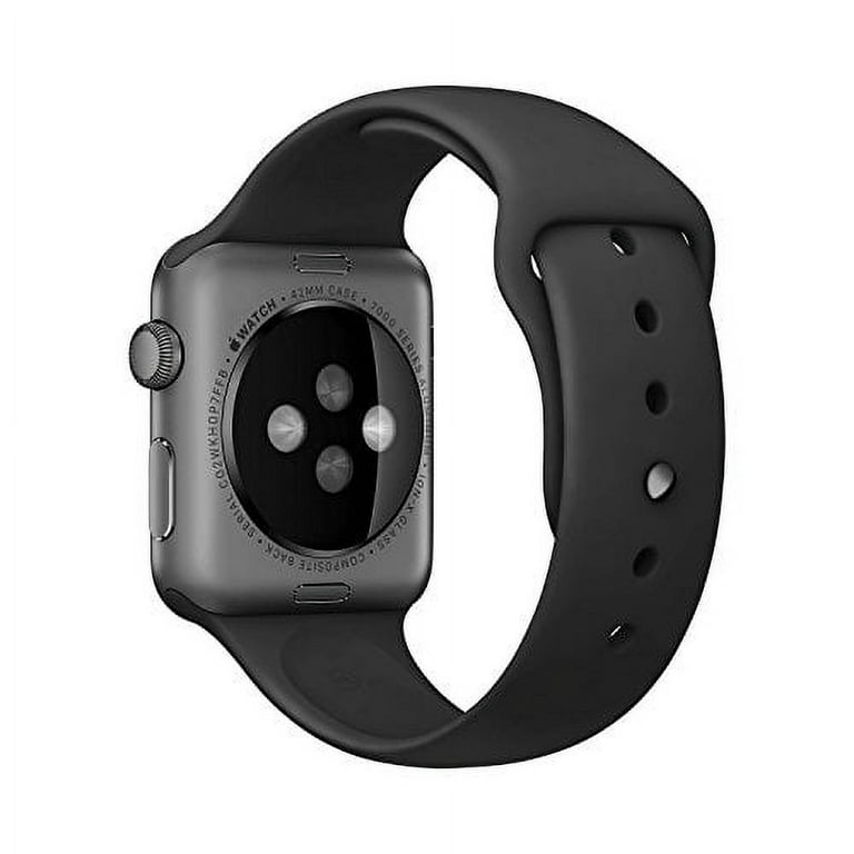 Apple Watch Series 2 - 42 mm - space gray aluminum - smart watch with sport  band - fluoroelastomer - black - band size: S/M/L - Wi-Fi, Bluetooth - 