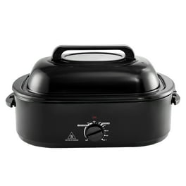 Mainstays 20 Pound 14 Quart Black Turkey Roaster with High Dome Lid Walmart