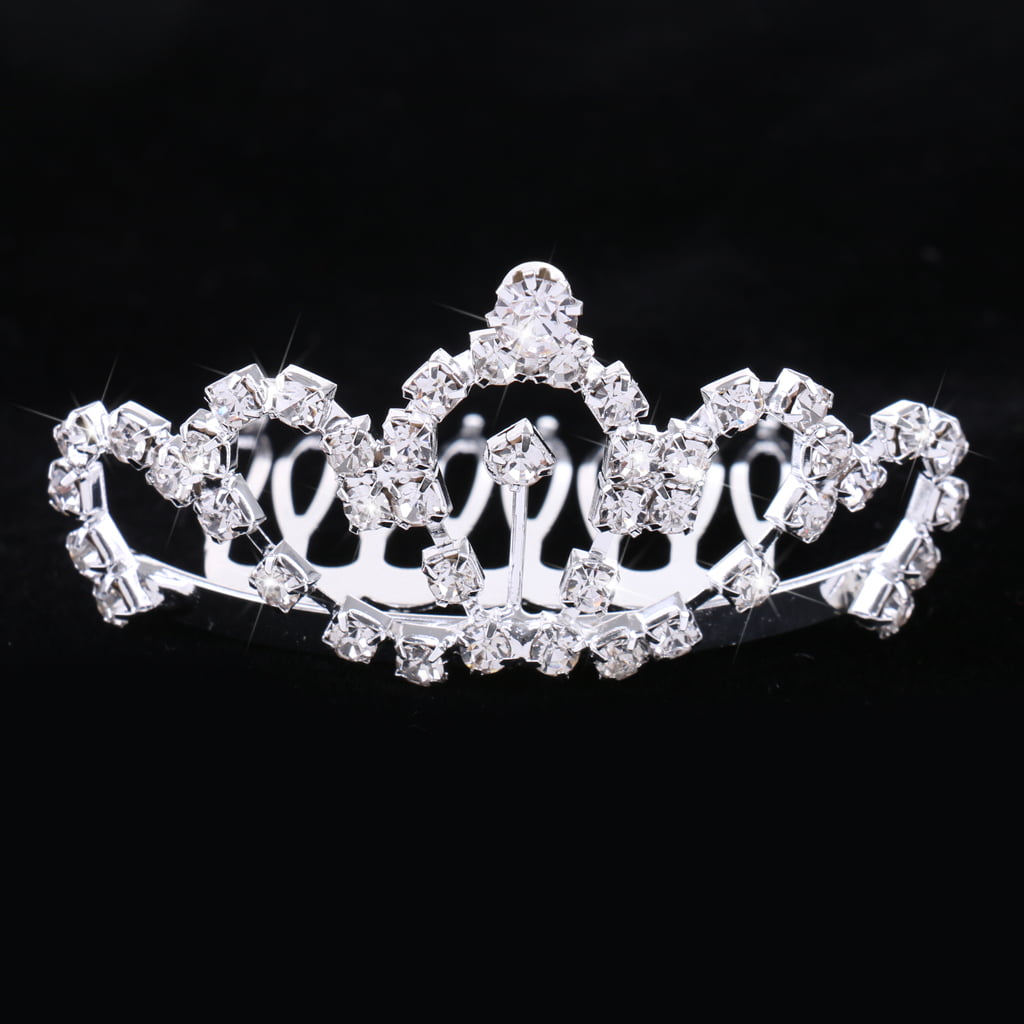 Wedding Bridal Diamante Rhinestone Mini Crown Hair Comb Slide Clip Pin Tiara 