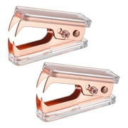 Uxcell Stapler Puller Acrylic Body Metal Jaw Office Home Staple Removers, Rose Gold 2 Pack