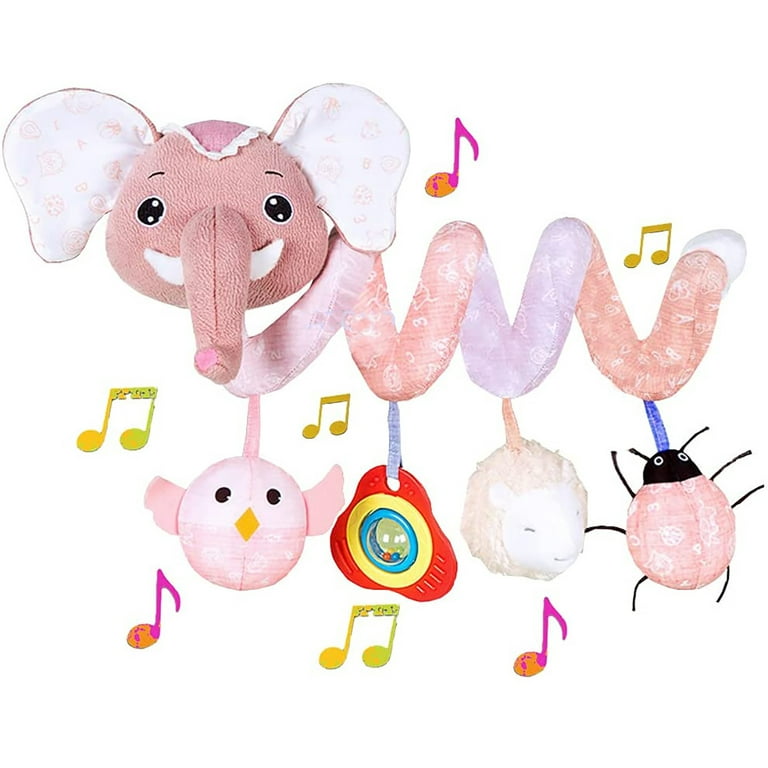 bangyoudaoo Baby Car Seat Toys Infant Activity Spiral Plush Toys