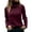 Red, variant on Women's Solid Pullover Turtleneck Knitwear - Retro Long Sleeve Slim Top - Polyester, Casual Loose Fit for Daily/Work