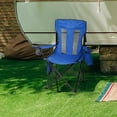 thumbnail image 5 of 2 Pack Outdoor Camping Chairs, Folding/Foldable/Portable Chairs with Cooler Pouch, Mesh Backrest and Cup Holder Pocket for Camping, Hiking, Beach, Blue, 5 of 5