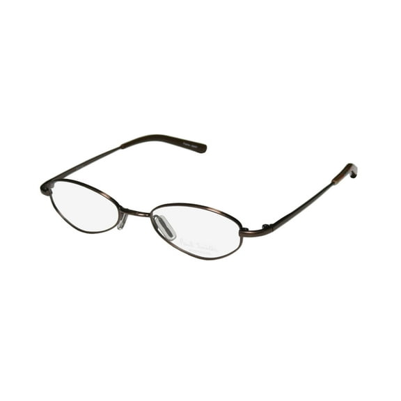 paul smith 198 womens/ladies designer full-rim simple & elegant classic shape eyeglasses/glasses (48-19-132, brushed brown)