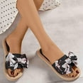 thumbnail image 3 of FAKKDUK Women's Espadrille Bow Knot Flat Sandal Slippers For Women Indoor And Outdoor Womens Straw Woven Slippers Shoes Bottom Comfortable Sandals Ladies Platform Trendy Sandal Slides, 8.5&Black, 3 of 8