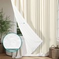 thumbnail image 6 of Yellow Striped Shower Curtain - Water Repellent Fabric Shower Curtains Washable, Modern Boho Vertical Stripes Decorative Polyester Cloth Bathroom Curtains Modern Bath Decor 36"x72", 6 of 8