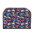 thumbnail image 2 of Balery rock Skull blue record Pattern Oven Cover Kitchen Bread Machine Protector, 4 Slice Toaster Cover for Home, Anti Dust Fingerprint Coaster Cover, 2 of 7