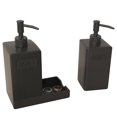 thumbnail image 6 of Arikago Soap Dispenser, 2 Pack Ceramic Dish and Hand Soap Dispenser Set, Modern Refillable Liquid Bottles for Kitchen, Bathroom, Matte Black, 6 of 7
