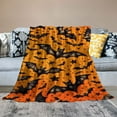 thumbnail image 2 of YANMS Halloween Throw Blanket: Soft Black Bats Silhouette on for Sofa Bed Couch Chair Dorm, 2 of 6