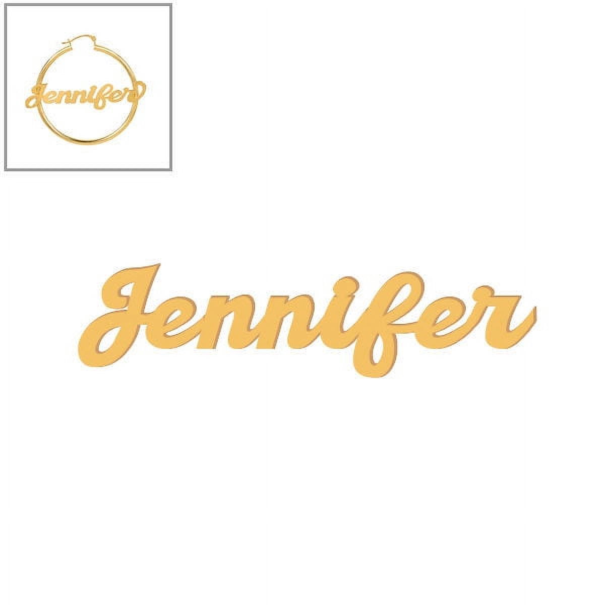 Personalized Script Name Polished Tube Hoop Earrings