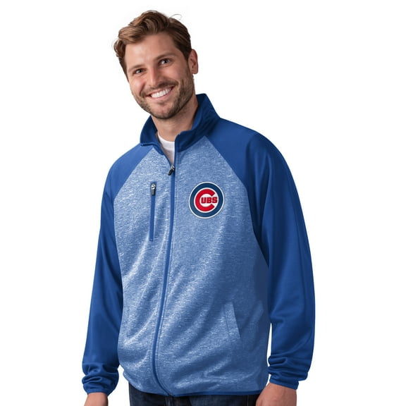 Men's-G-III Sports by Carl Banks  Royal Chicago Cubs Runners Raglan Full-Zip Track Jacket