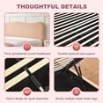 thumbnail image 5 of King Size Bed Frame with Lift Up Storage, Boucle Upholstered Platform Bed with Curved Headboard, No Box Spring Needed, Hydraulic Storage, Blush Pink, 5 of 6