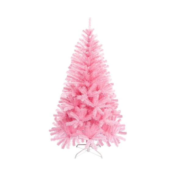 RKSTN 6FT 1,000 Tips Artificial Christmas Pine Tree Fake Xmas Spruce Trees Holiday Decoration with Metal Stand Easy Assembly for Outdoor and Indoor Decor - Pink