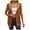 Brown, variant on Women Fashion Solid Leather Vest Casual Cardigan Sleeveless Vest Coat Top Misses Cardigan Sweater XXL