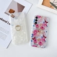thumbnail image 6 of Samsung Galaxy A14 5G Case with Ring Holder Kickstand Cute Women Ultra Thin Hybrid Hard Back Silicone Bumper Floral Butterfly Phone Case for Galaxy A14 5G, 6 of 14